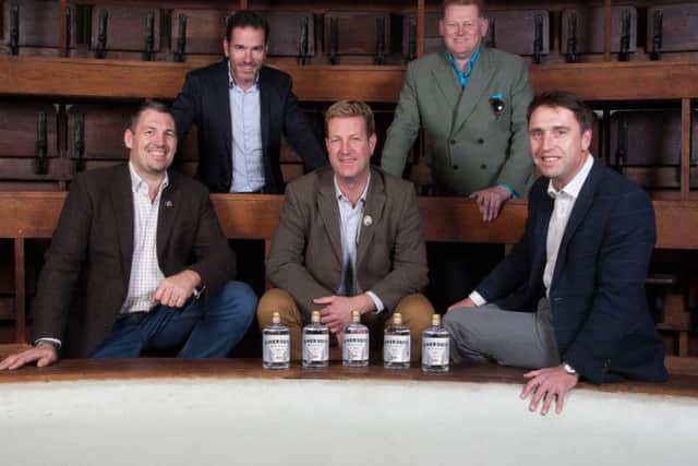 From left: Matt Gammell, Dave Mullen, Marcus Pickering, Chris Thewlis and David Moore launched the Ginerosity gin at Summerhall, Edinburgh. Picture: Tina Norris