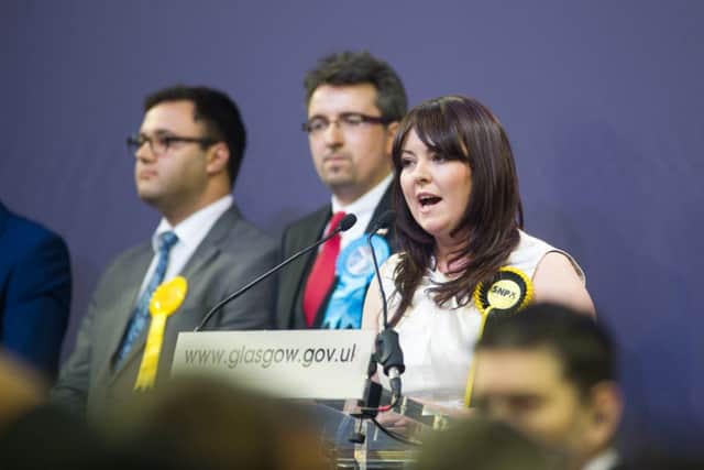 Natalie McGarry at the count for Glasgow East in 2015. Picture; John Devlin