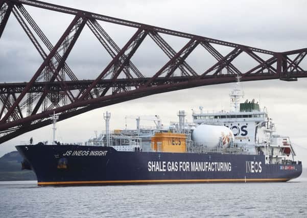 JS Ineos Insight arrives from America with the first shipment of shale gas from fracking to arrive in Scotland. Picture Greg Macvean