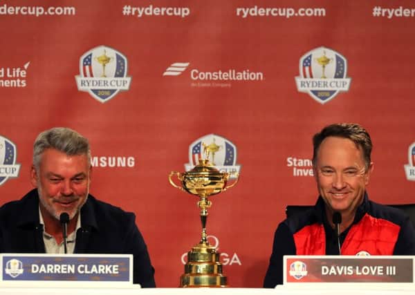 Team captains Darren Clarke and Davis Love III.  Picture: David Cannon/Getty Images