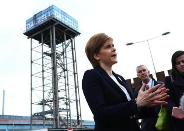 Nicola Sturgeon at Dalzell steel works in 2015. Picture; Getty