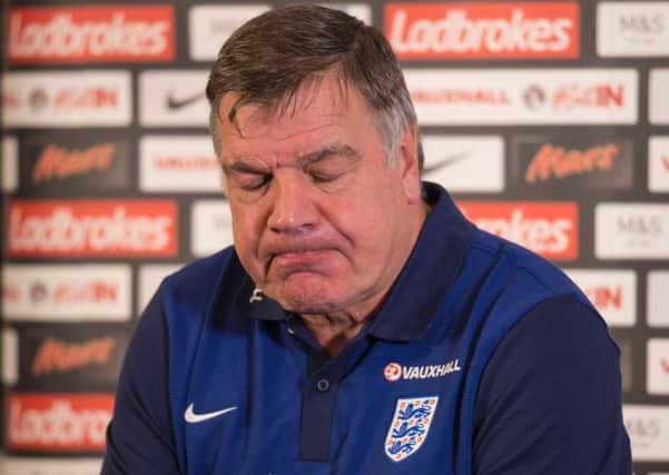 Sam Allardyce at a press conference at St George's Park. Picture; Getty