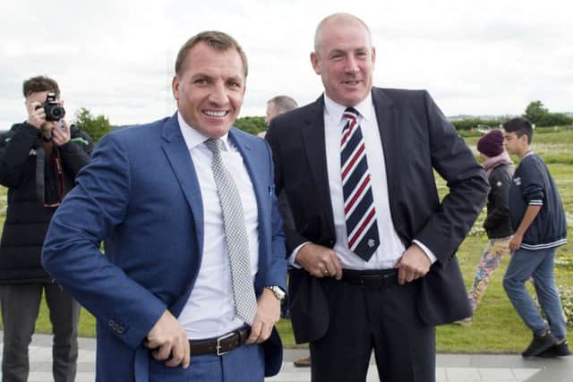 Celtic boss Brendan Rodgers and Rangers manager Mark Warburton. Picture: SNS