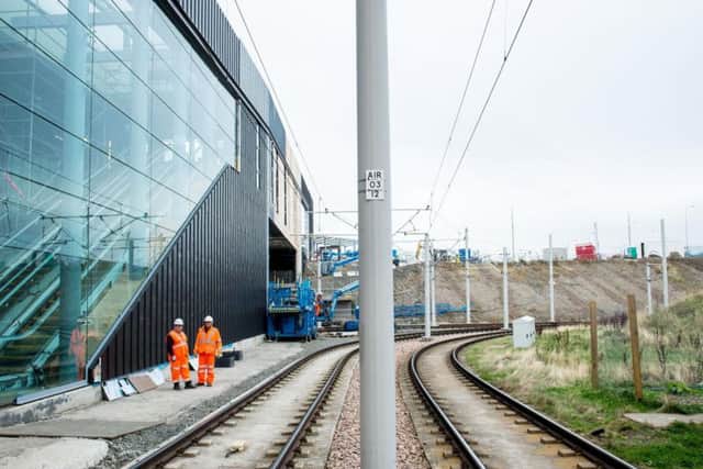 Tram lines at Edinburgh Gateway Station today. Picture: Network Rail