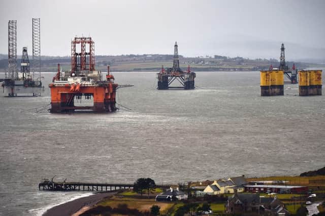 Oil rigs are left in the Cromarty Firth. Picture: Getty