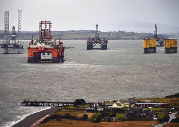 Oil rigs are left in the Cromarty Firth. Picture: Getty