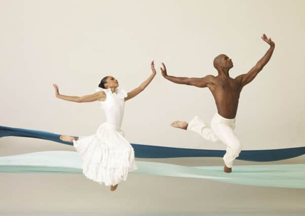 Alvin Ailey American Dance Theater's Linda Celeste Sims and Glenn Allen Sims in Alvin Ailey's Revelations. Photo by Andrew Eccles