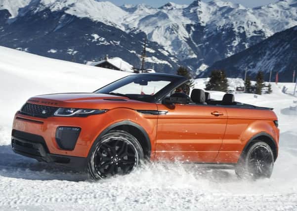 The Range Rover Evoque Convertible feels unstoppable in slippery woodland mud, on a taxing off-road circuit and even driving up an icy Alpine piste