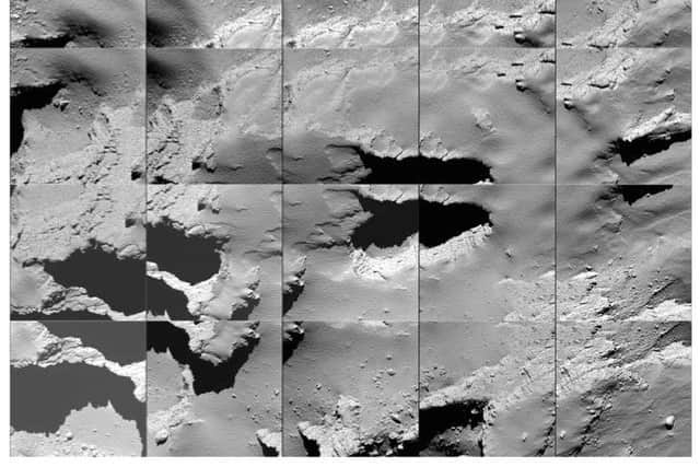 This handout picture released on September 30, 2016 by the European Space Agency (ESA) shows a sequence of the final images captured by Rosetta Picture: ESA