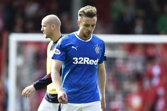 Danny Wilson trudges off after Rangers' loss to Aberdeen. Picture: SNS