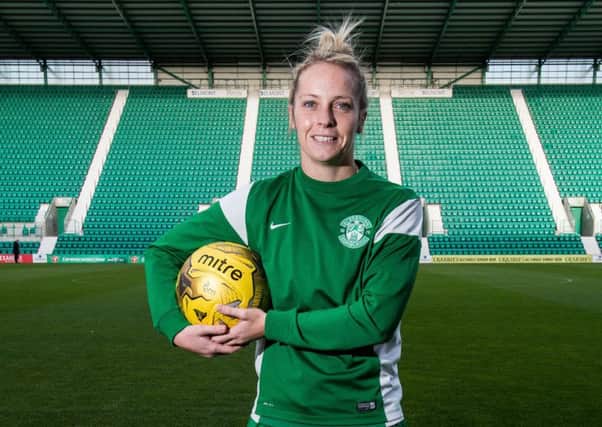 Joelle Murray has played with Hibs Ladies for 15 years, and has plenty of Scotland experience too, and she is raring to go against the Frauen Bundesliga champions.  Picture: Ian Georgeson