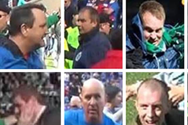 Images released by Police Scotland of suspects they want to trace in connection with the disorder and violence at the end of the Scottish Cup final. Picture: PA
