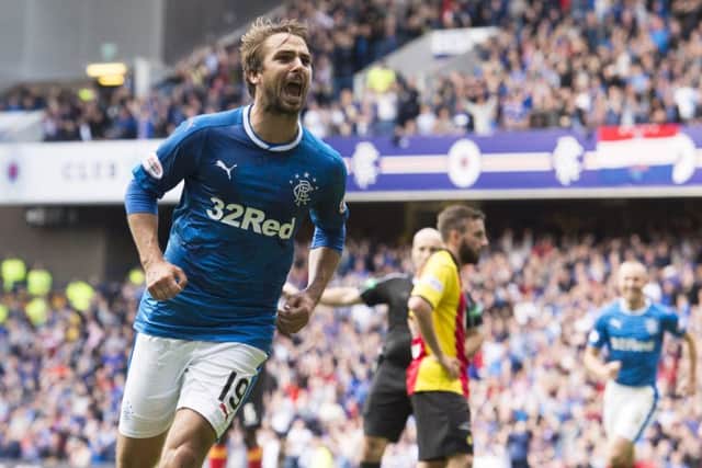 Rangers' Niko Kranjcar celebrates his goal. Picture: SNS