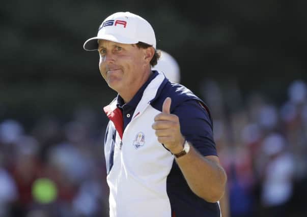 Phil Mickelson notched ten birdies during a titanic match with Segio Garcia. Picture: David J. Phillip/AP