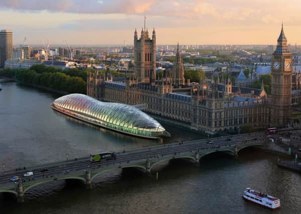 A proposed temporary replacement for the Palace of Westminster while it closes for major refurbishment.  Picture: Gensler