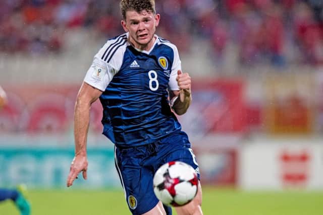 04/09/16 - WORLD CUP QUALIFIER   MALTA V SCOTLAND (1-5)   TA' QALI NATIONAL STADIUM - MALTA   Oliver Burke in action for Scotland
