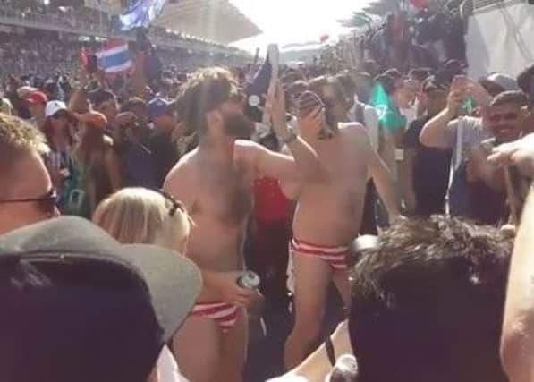 A number of Australian fans stripped to their pants and drank beer from their shoes