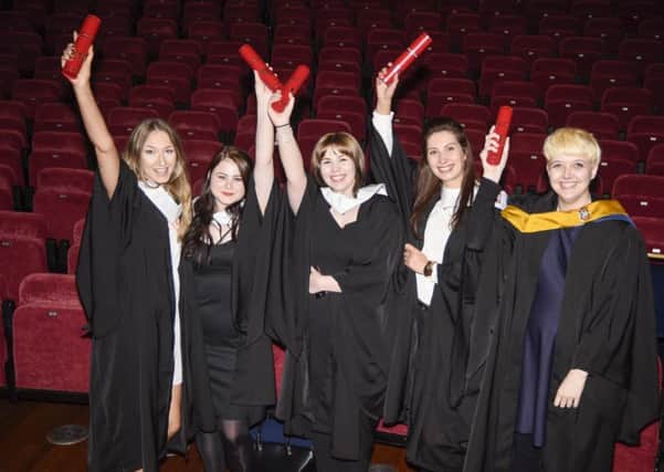 Edinburgh College Graduation ceremony on Friday
Louise Blair, Charlotte-Anne Lumber, Nicola McCann, Grazyna Kaminiarz, Clare Burns
HND Textiles