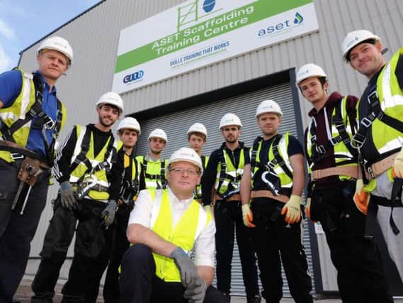Lecturer Tommy Buck with apprentices L-R: Robert Grant, Darren Holt, Marc Coghill, Dylan Main, Clint Cassie, Neil Cooper, Gavin Vass, Shaun Webster, Paul Robertson. Picture: Contributed
