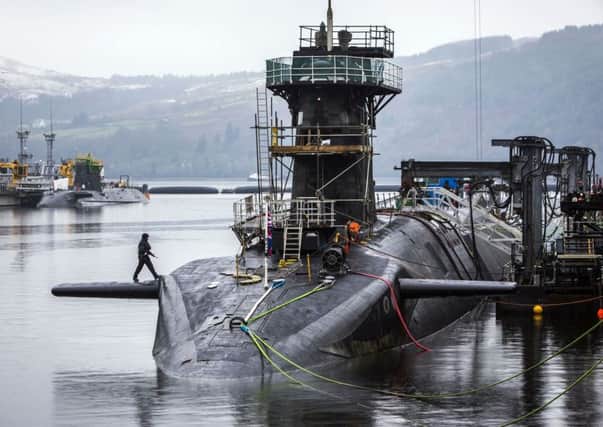 Vanguard-class submarine HMS Vigilant, one of the UK's current four nuclear warhead-carrying submarines, at HM Naval Base Clyde. Picture: PA