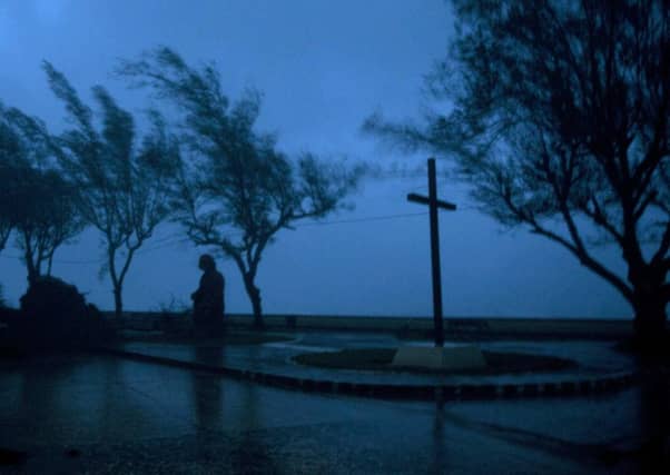 The high winds and rain of Hurricane Matthew roar over the waterfront of Baracoa, Cuba. Picture: AP