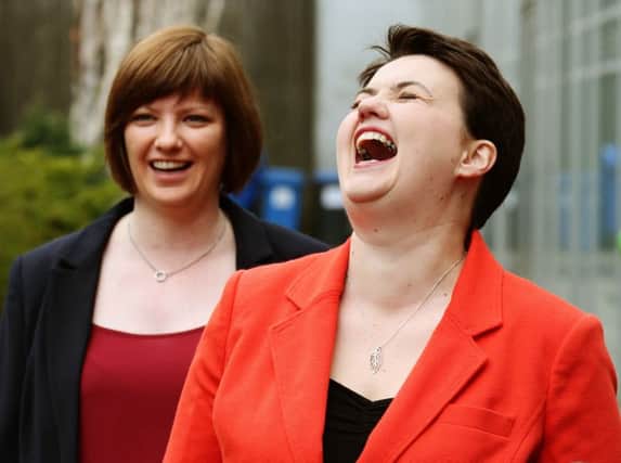 Ruth Davidson with partner Jen Wilson. Picture: PA