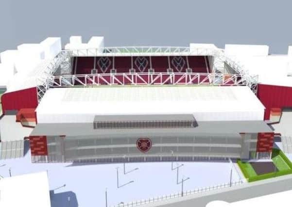 An artists' impression of how Tynecastle will look after the redevelopment. Picture: Contributed