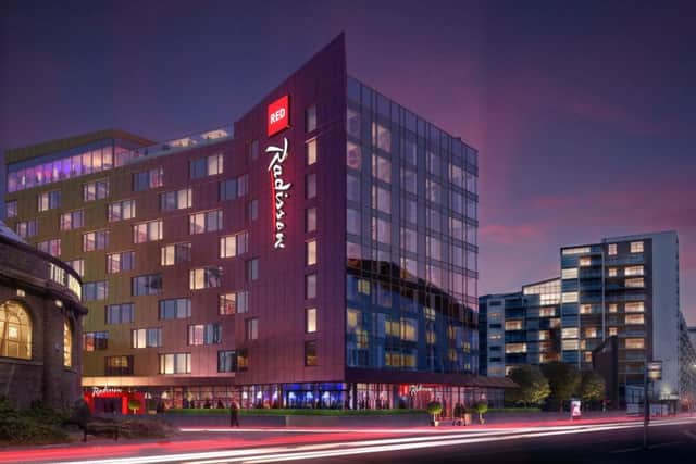 An artist's impression of the Radisson Red hotel planned for Glasgow. Picture: Contributed