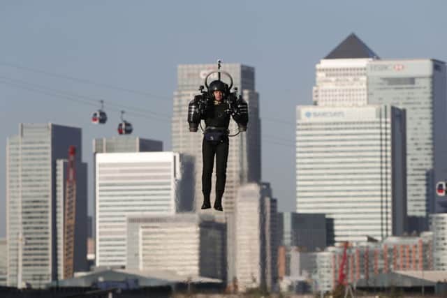 The jetpack can fly for 10 minutes at speeds of up to 60mph. Picture: PA