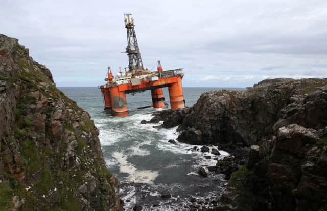 The Transocean Winner drilling rig ran aground in rough seas in the Outer Hebrides. Picture: PA