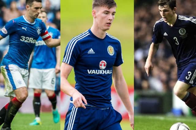 Lee Wallace, Kieran Tierney and Andy Robertson give Scotland boss Gordon Strachan an abudance of talent at left-back. Pictures: SNS/TSPL