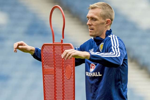Scotland captain Darren Fletcher during the squad's training session at Hampden Park ahead of the World Cup qualifying clash with Lithuania. Picture:Alan Harvey/SNS