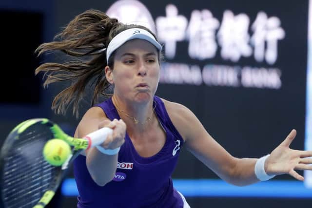 Johanna Konta defeated Madison Keys to reach the China Open final. Picture: Andy Wong/AP
