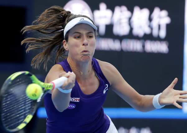 Johanna Konta defeated Madison Keys to reach the China Open final. Picture: Andy Wong/AP