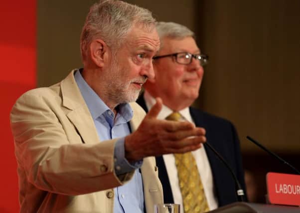 Jeremy Corbyn sharing a platform with Alan Johnson (right) during the EU referendum campaign. Picture: PA