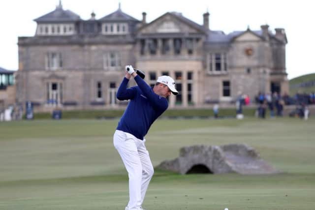 Marc Warren drives at the last on the Old Course on his way to finishing fifth in the Alfred Dunhill Links Championship. Picture: Getty Images