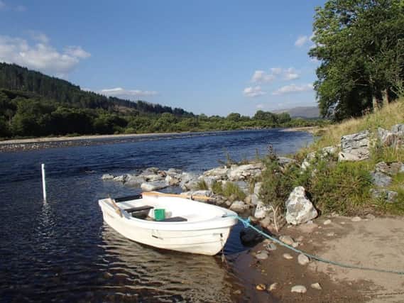 One sixteenth of fishing river the River Lochy is for sale.