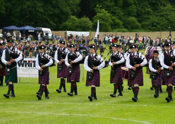Pipers play at the European Championships in Forres. Picture: Contributed