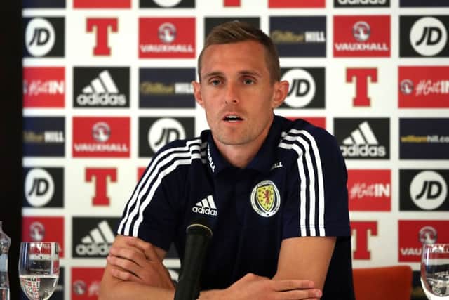 Darren Fletcher talks to the press ahead of Scotland's match with Slovakia tomorrow night. Picture: PA