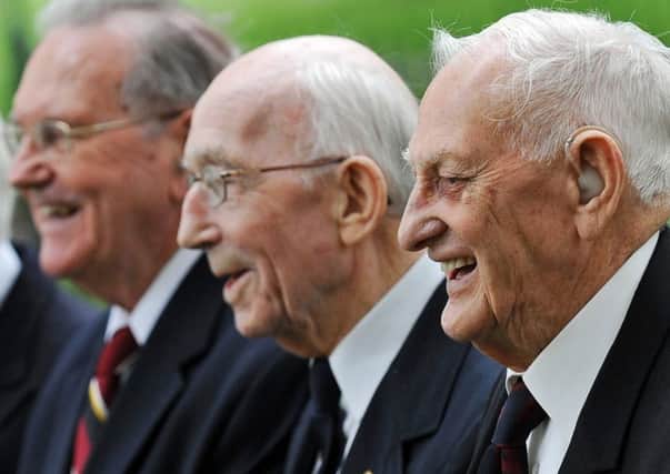 Victor Viner,centre, with fellow Dunkirk veterans. Picture: Adrian Dennis/AFP/Getty