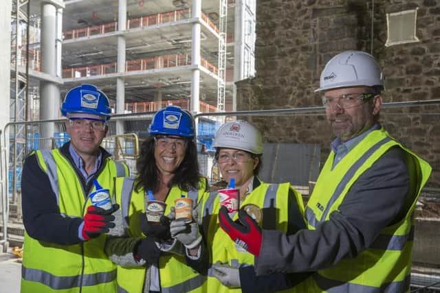 From left: managing director Mac Mackie with Karin Mackie, Marie Boulton of Aberdeen City Council and Muse Developments' Steve Turner. Picture: Contributed