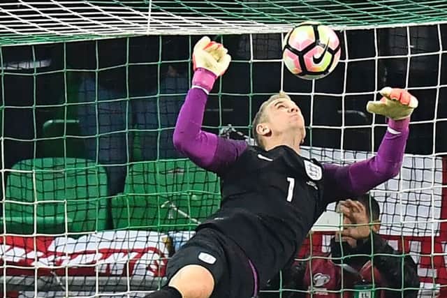 England goalkeeper Joe Hart made some outstanding saves against Slovenia. Picture: Joe Klamar/AFP/Getty Images