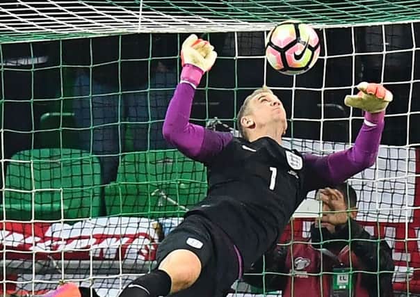England goalkeeper Joe Hart made some outstanding saves against Slovenia. Picture: Joe Klamar/AFP/Getty Images