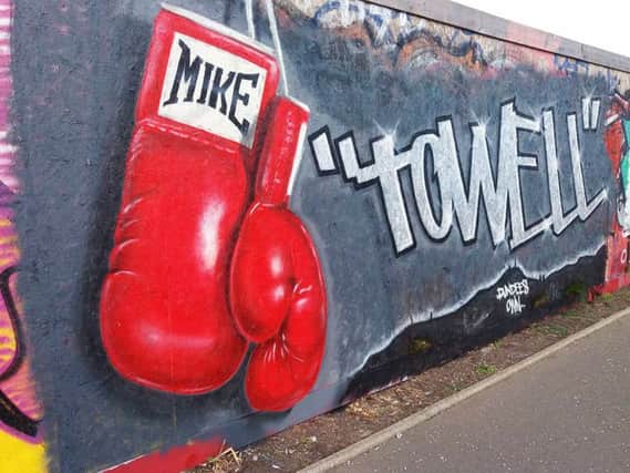 The mural by Symon Mathieson created in memory of boxer Mike Towell who died following a televised bout. Picture: PA