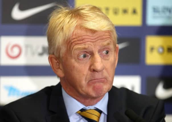 Scotland manager Gordon Strachan during the post match press conference. Picture: PA
