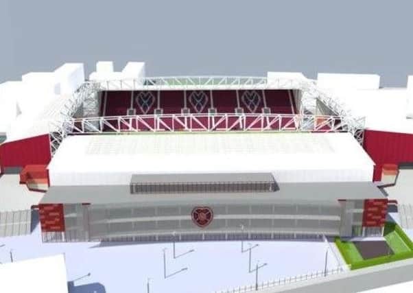 An artist's impression of the redeveloped Tynecastle. Pic: TSPL
