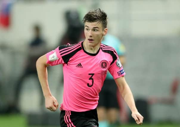 Kieran Tierney put in a good performance in his first competitive start for the national side. Picture: PA