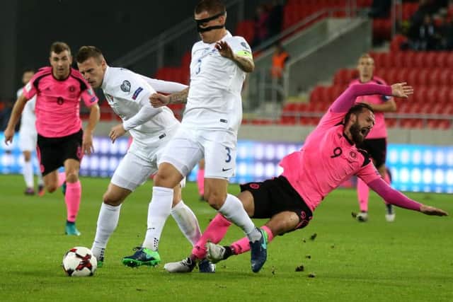 Scotland went down 3-1 to Slovakia in Trnava last night. Picture: AFP/Getty