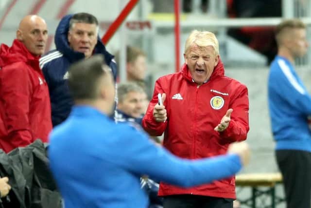 Scotland manager Gordon Strachan shows his anger after Slovakia open the scoring. Picture: PA