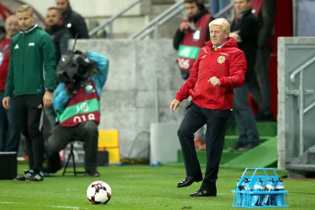Scotland manager Gordon Strachan on the touchline during his side's World Cup qualifying defeat in Trnava. Picture: Nick Potts/PA Wire.